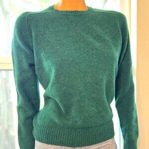 Uniqlo M Womens green Wool Long Sleeve Crew Neck Pullover Sweater